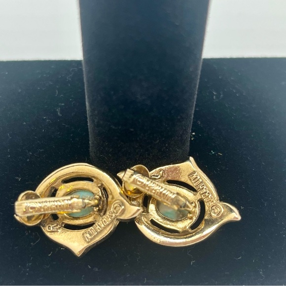Vintage Sarah Coventry Remembrance
Series Gold Tone Faux Turquoise Clip
Earrings - Picture 3 of 7